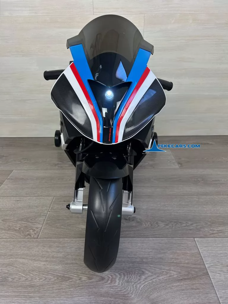 Moto eléctrica para niños BMW S1000RR BLANCA vista frontal