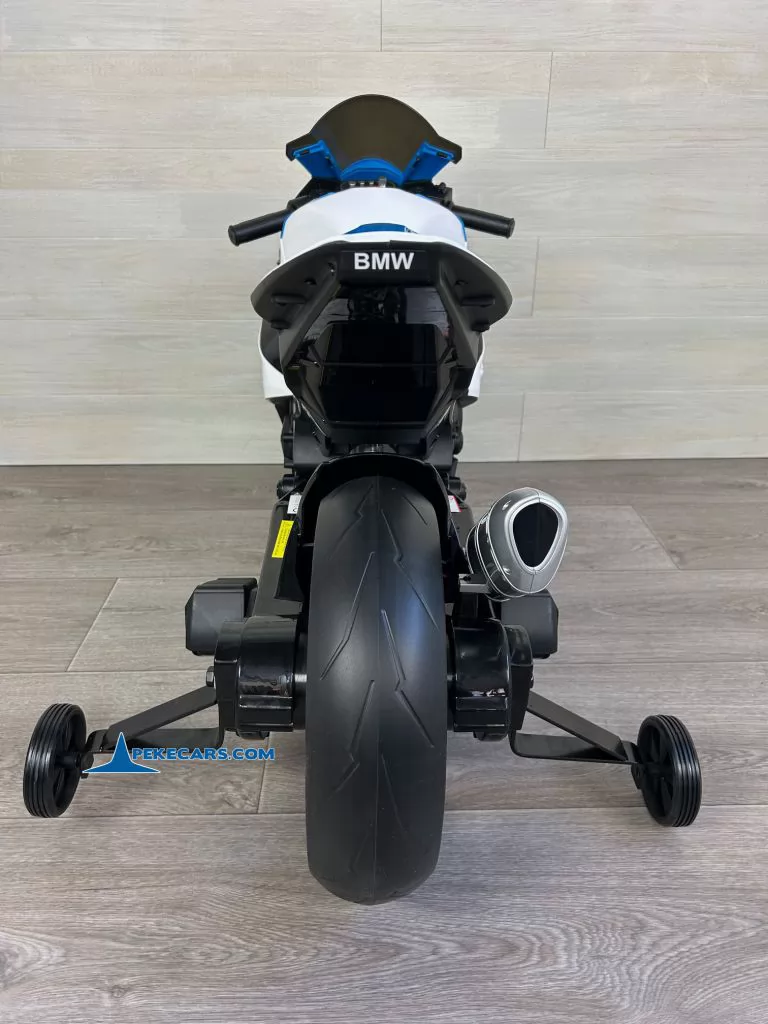 Moto eléctrica para niños BMW S1000RR BLANCA parte trasera