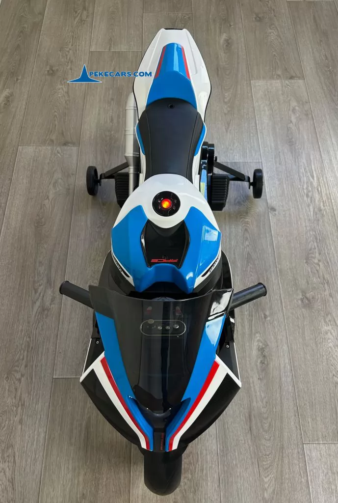 Moto eléctrica para niños BMW S1000RR BLANCA vista cenital