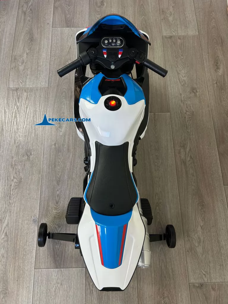 Moto eléctrica para niños BMW S1000RR BLANCA vista desde arriba