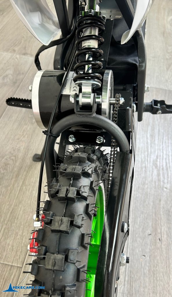 Moto electrica para niños Dirk 36V 800W Verde amortiguador