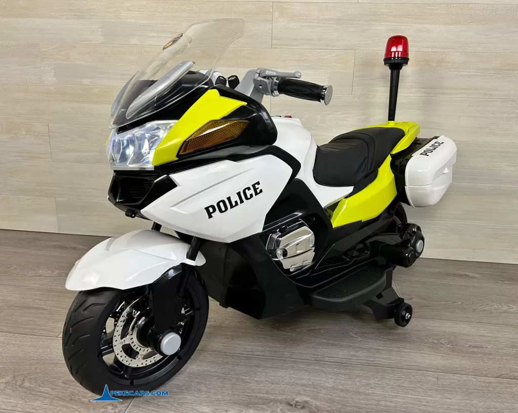 Moto electrica de policia 2 plazas verde vista frente derecha