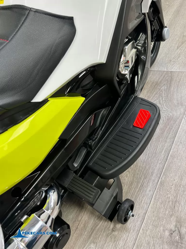 Moto electrica de policia 2 plazas verde pedal aceleracion
