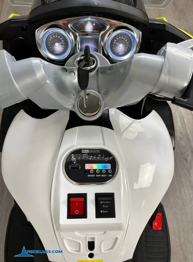 Moto electrica de policia 2 plazas verde control de velocidad
