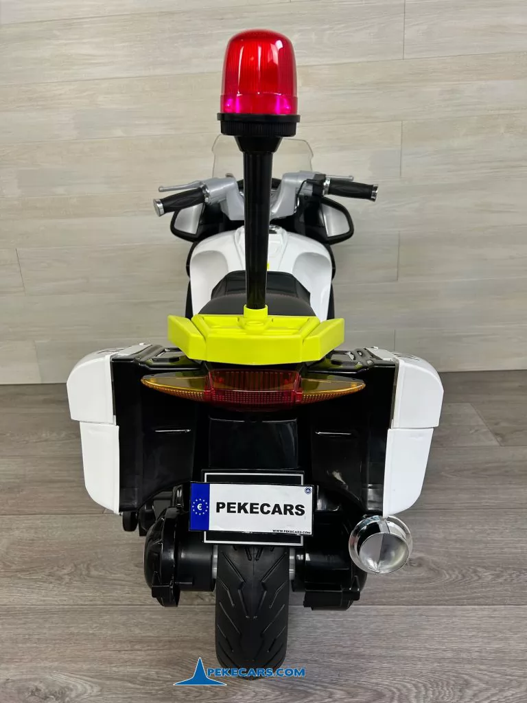 Moto electrica de policia 2 plazas verde vista trasera