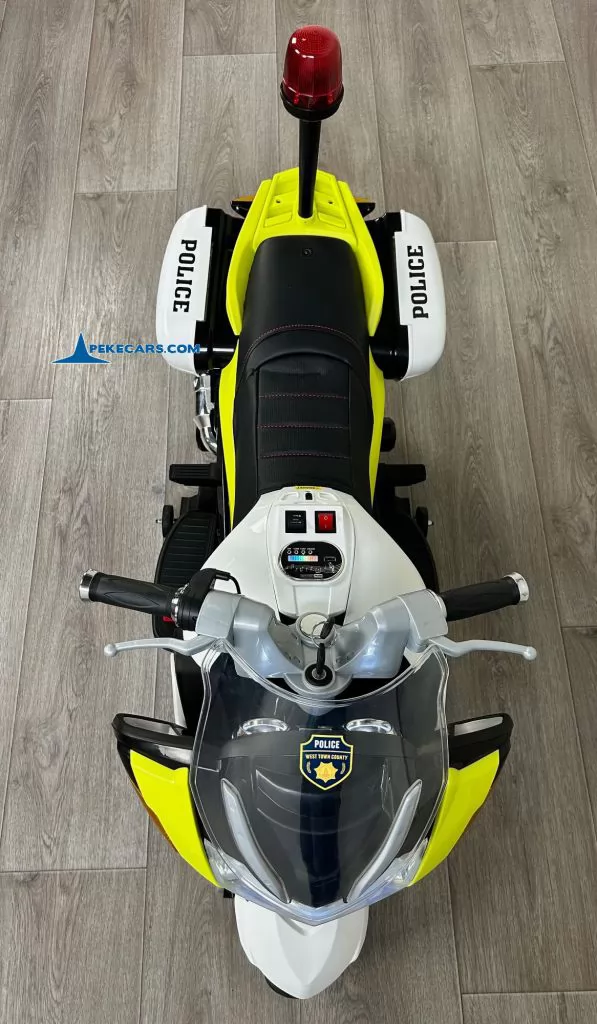 Moto electrica de policia 2 plazas verde vista cenital