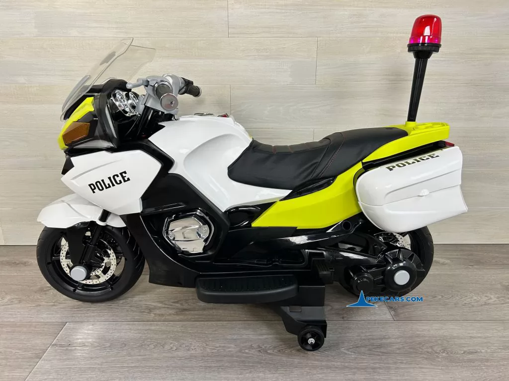 Moto electrica de policia 2 plazas verde vista lado derecha