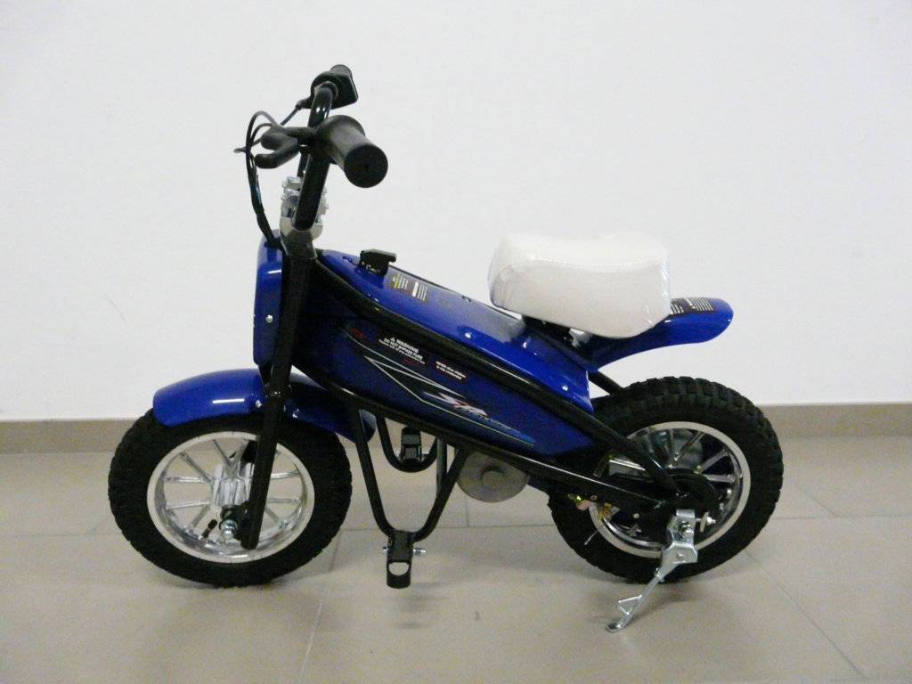 Moto electrica infantil Pekecars 24V 200W Azul lateral