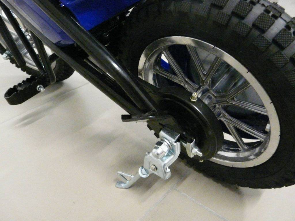 Moto electrica infantil Pekecars 24V 200W Azul con caballete