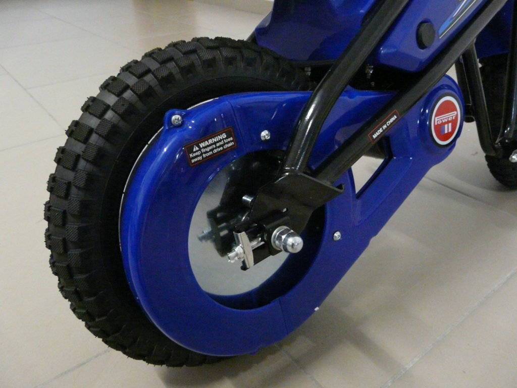 Moto electrica infantil Pekecars 24V 200W Azul rueda motriz