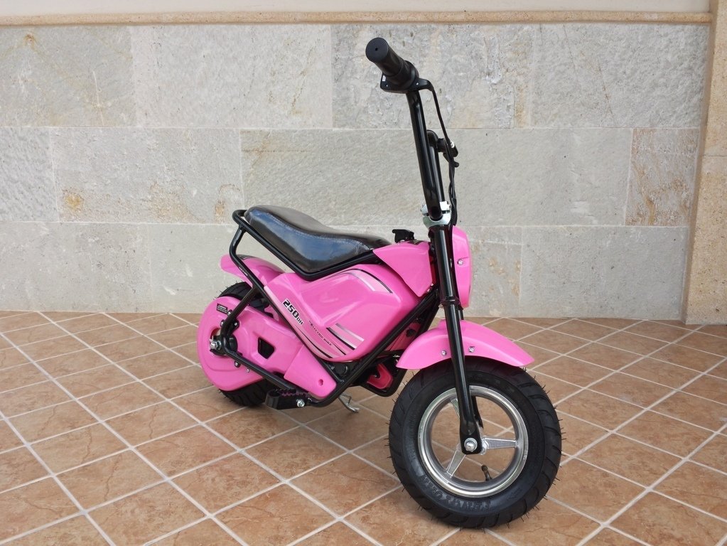 Moto electrica para niños Pekecars 24V 250W Rosa vista principal