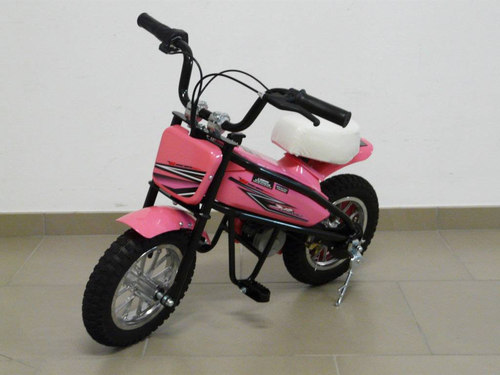 Moto electrica infantil Pekecars 24V 200W Rosa vista principal