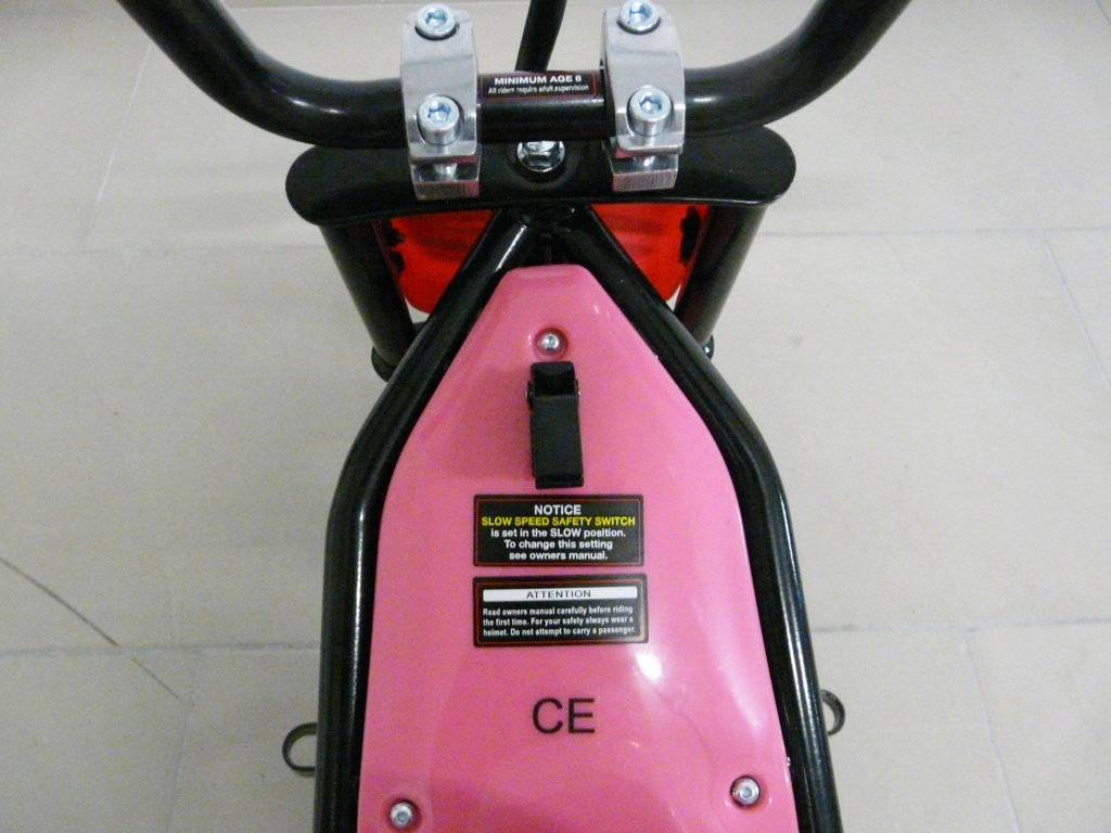 Moto electrica infantil Pekecars 24V 200W Rosa
