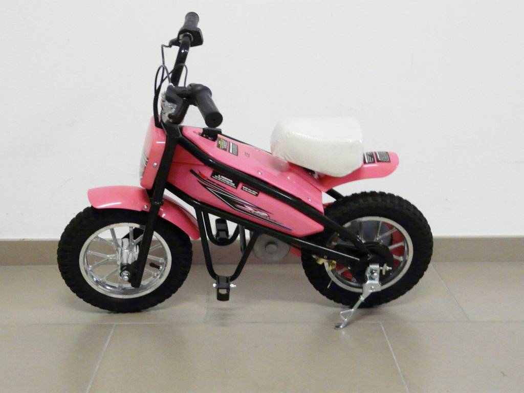 Moto electrica infantil Pekecars 24V 200W Rosa lateral