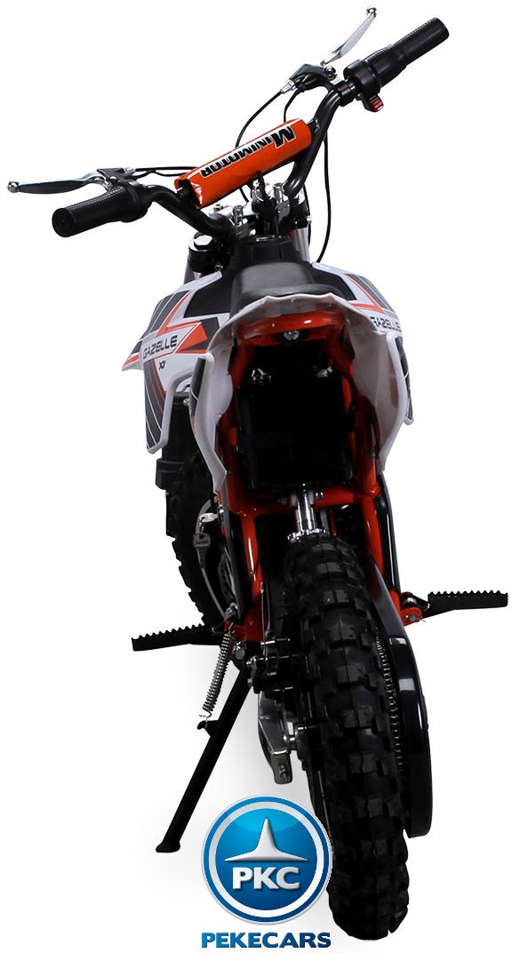 Moto electrica para niños gazelle naranja vista trasera