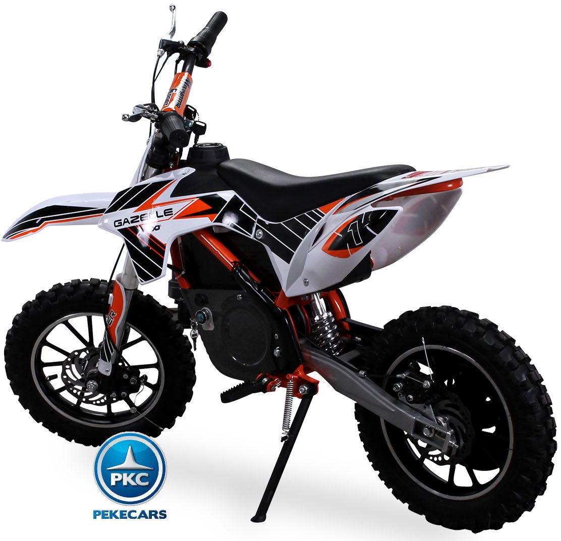 Moto electrica para niños gazelle naranja con caballete