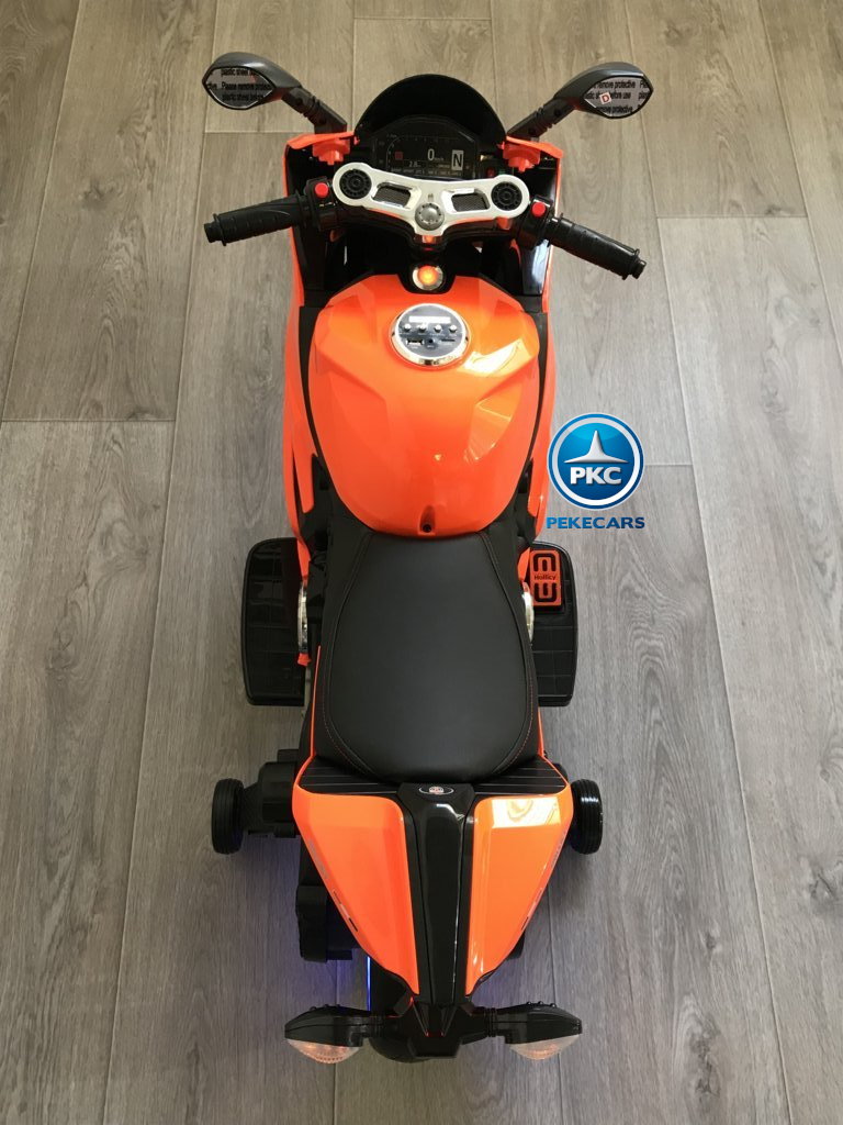 Moto electrica para niños Ducati Panigale Style Naranja visto desde arriba