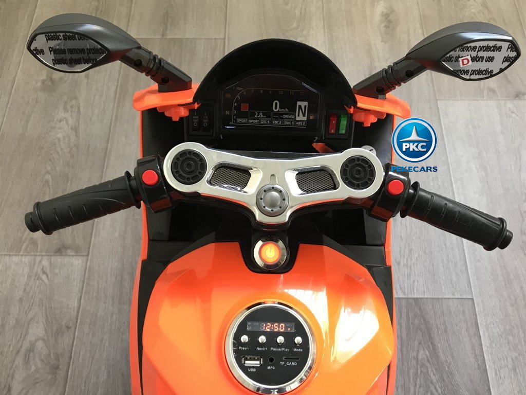 Moto electrica para niños Ducati Panigale Style Naranja manillar