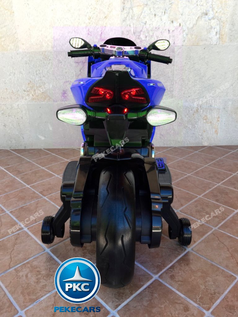 Moto electrica para niños Ducati Panigale Style Azul vista trasera