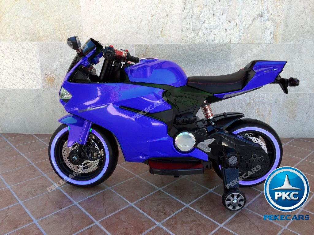 Moto electrica para niños Ducati Panigale Style Azul de lado