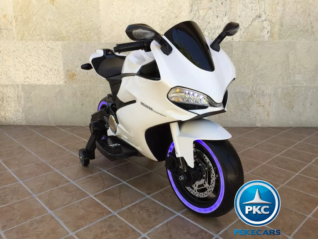 Moto electrica para niños Ducati Panigale Style Blanca vista principal