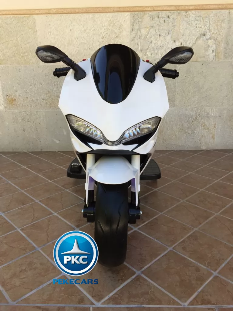 Moto electrica para niños Ducati Panigale Style Blanca frontal