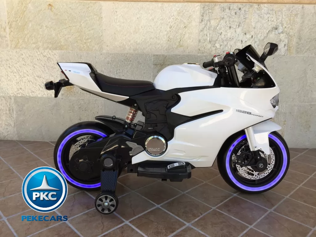 Moto electrica para niños Ducati Panigale Style Blanca lateral