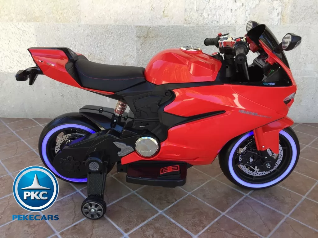 Moto electrica para niños Ducati Panigale Style Roja vista lateral