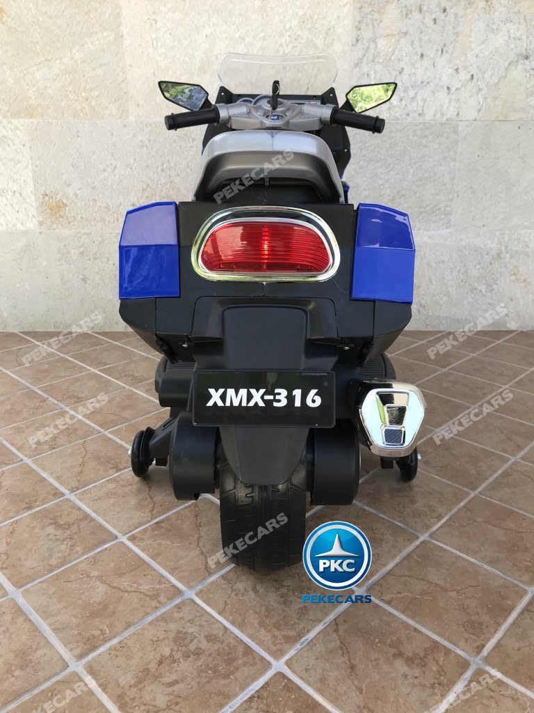 Moto electrica para niños BMW Style C 650 GT 12V Azul vista trasera