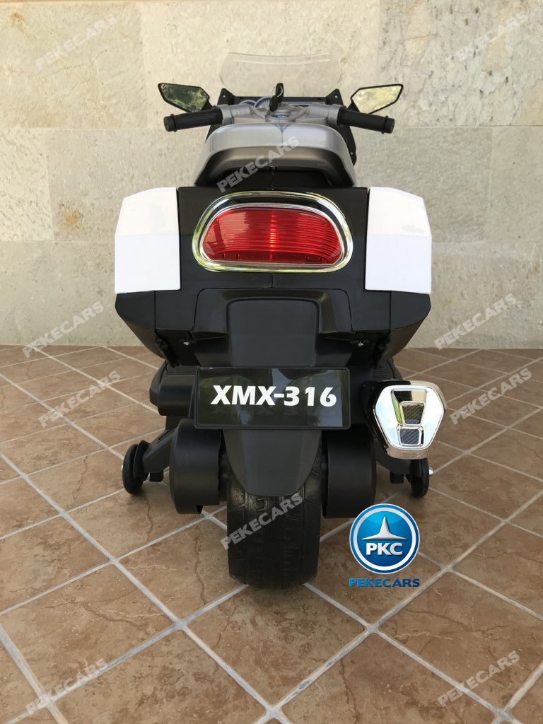 Moto electrica para niños BMW Style C 650 GT 12V Blanca vista trasera