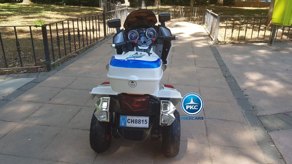 Moto electrica infantil de policia 12V Blanca
