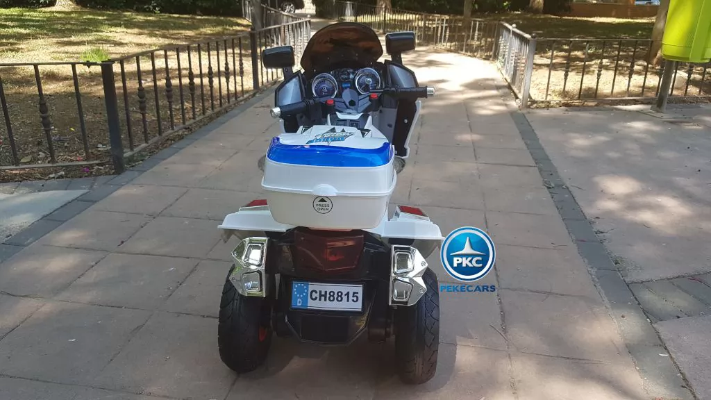 Moto electrica infantil de policia 12V Blanca