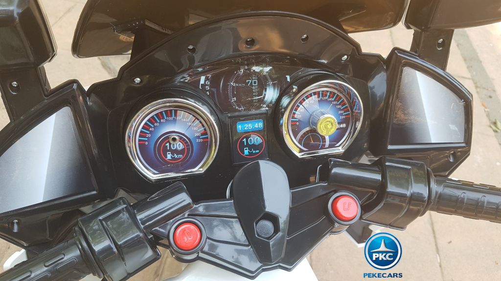 Moto electrica infantil de policia 12V Blanca
