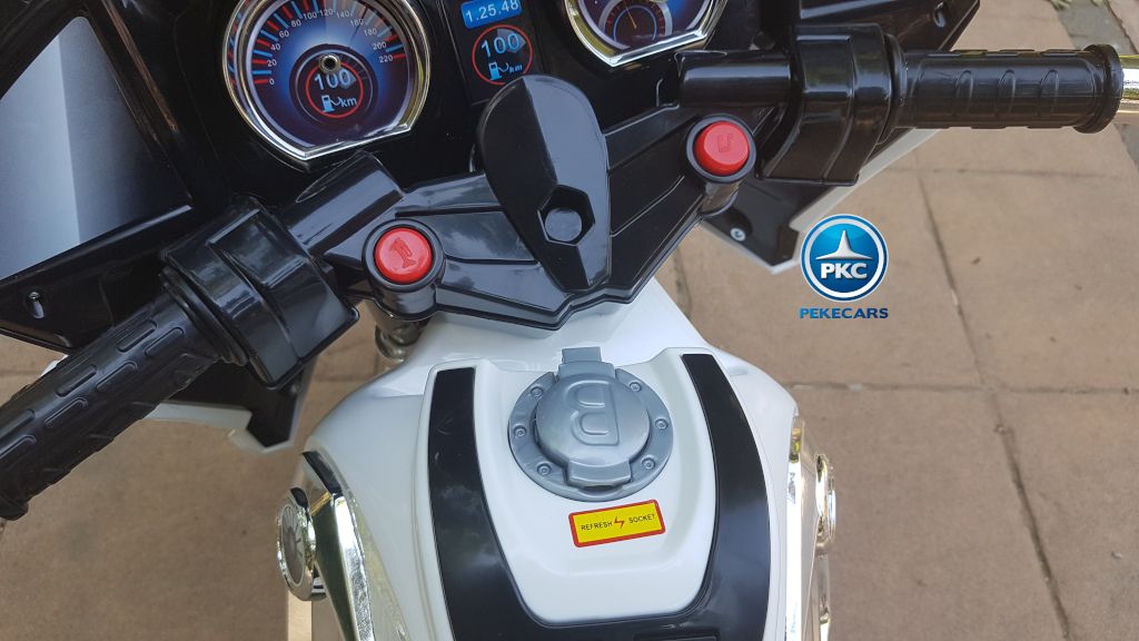 Moto electrica infantil de policia 12V Blanca