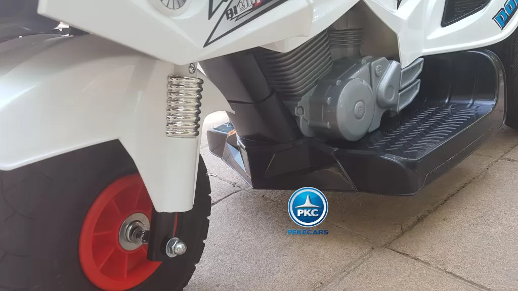 Moto electrica infantil de policia 12V Blanca