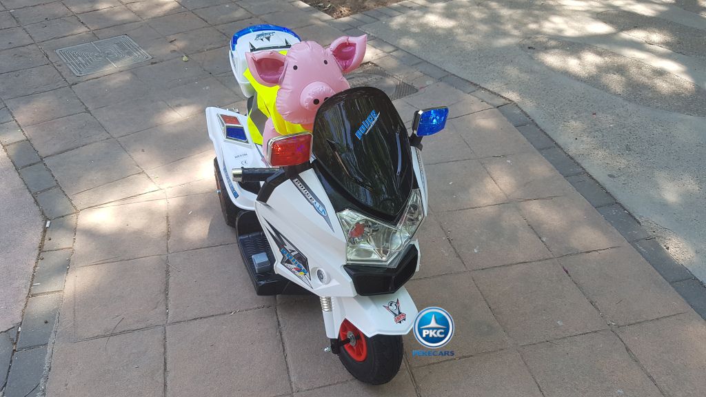 Moto electrica infantil de policia 12V Blanca