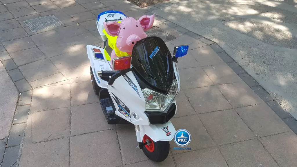 Moto electrica infantil de policia 12V Blanca