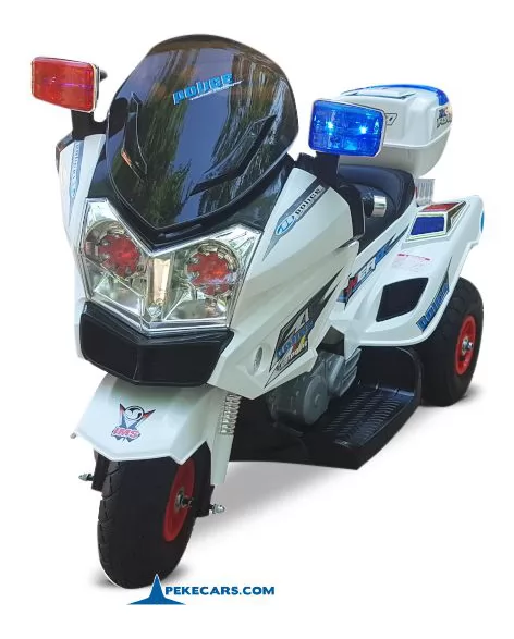 Moto electrica infantil de policia 12V Blanca