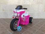 Trimoto policia 6V Rosa Pekecars