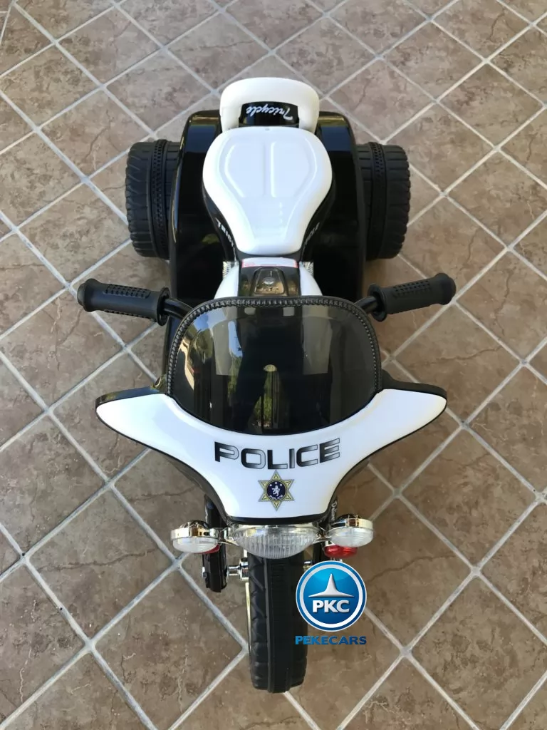 Trimoto electrica para niños de policia 6V Negra