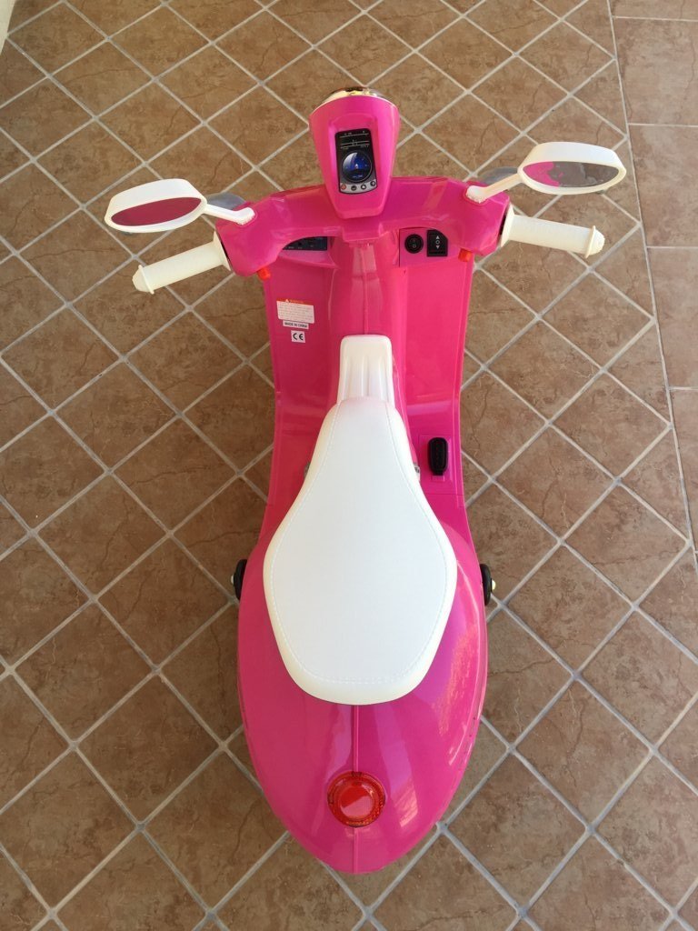 Vespa style 12V Rosa asiento acolchado en piel