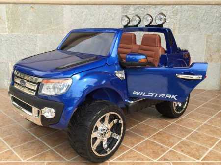 Pekecars Ford ranger pickup 12V con RC 2.4G azul metalizado infantil
