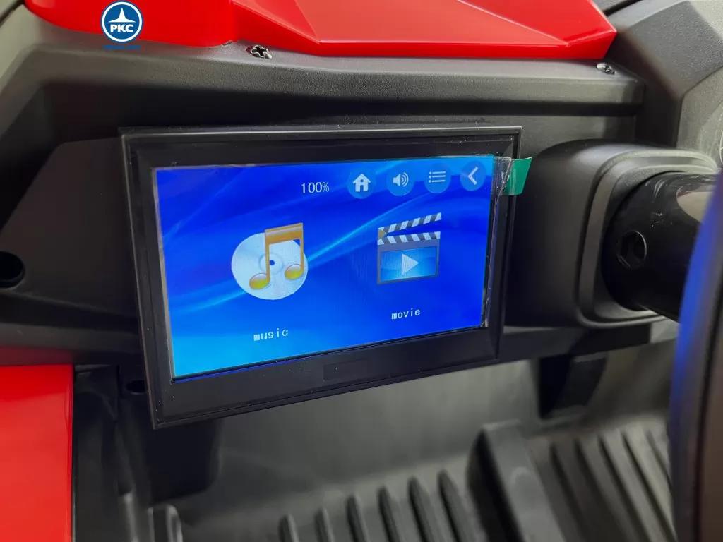 Coche electrico para niños Buggy UTV Rojo pantalla