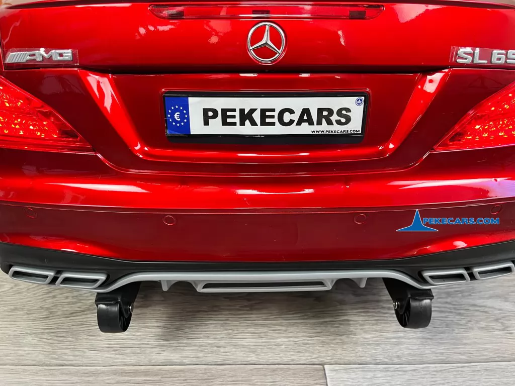 mercedes sl65 mp4 rojo metalizado coches para niños detalle parte trasera