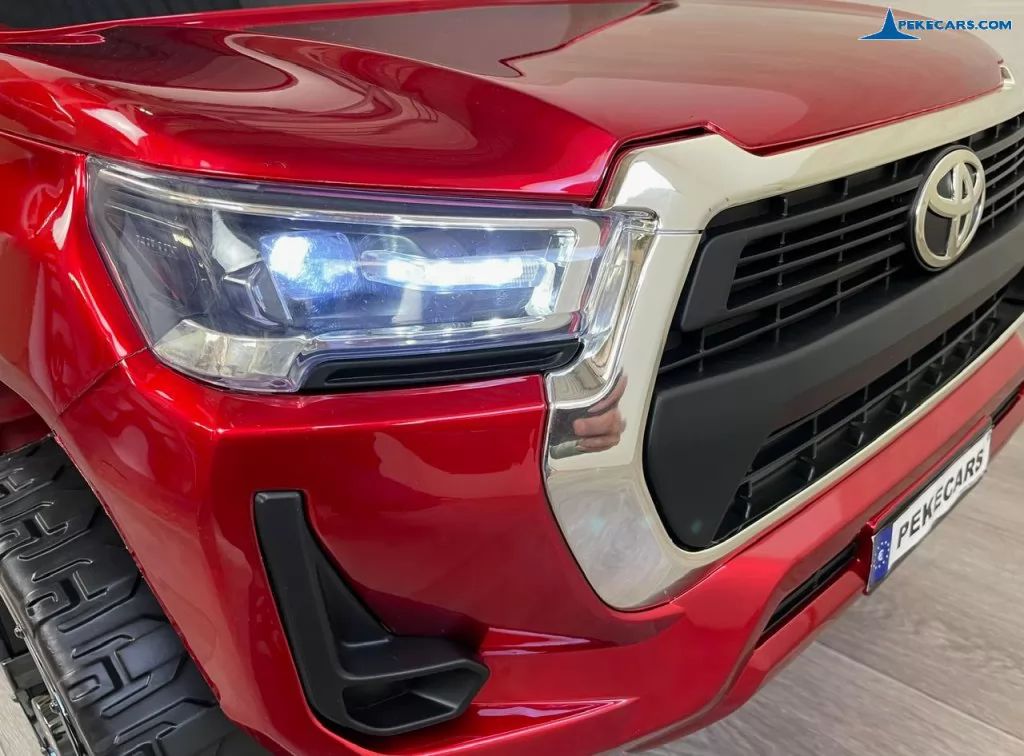 coches teledirigidos toyota hilux mp4 rojo metalizado luces frontales