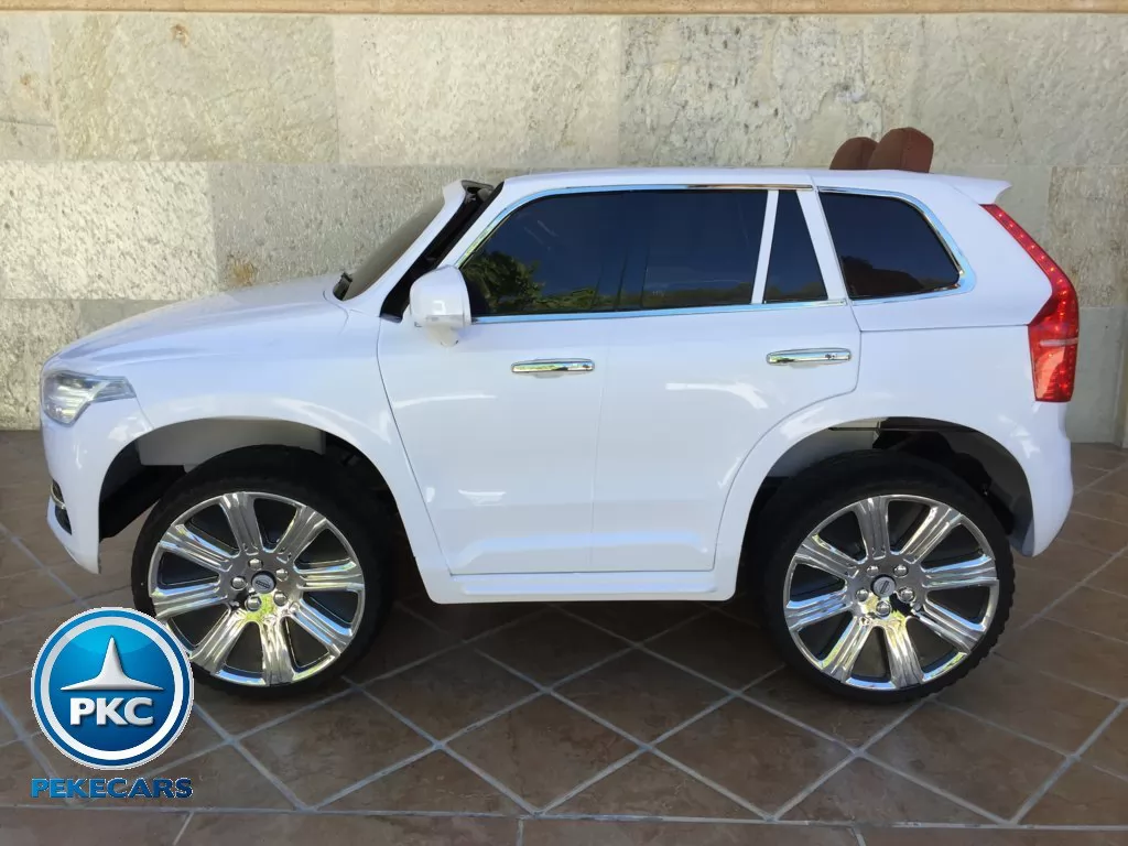 Coche electrico para niños Volvo XC90 Blanco lateral