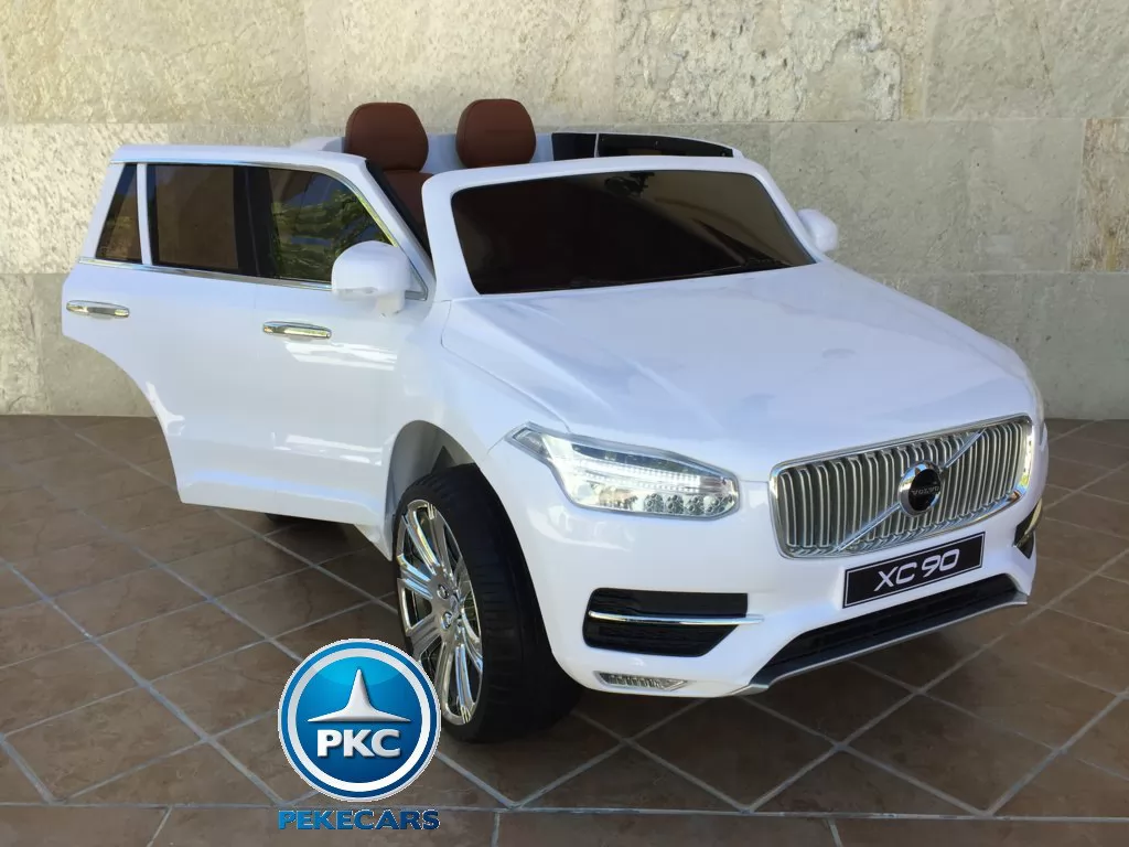 Coche electrico infantil Volvo XC90 Blanco con apertura de puertas