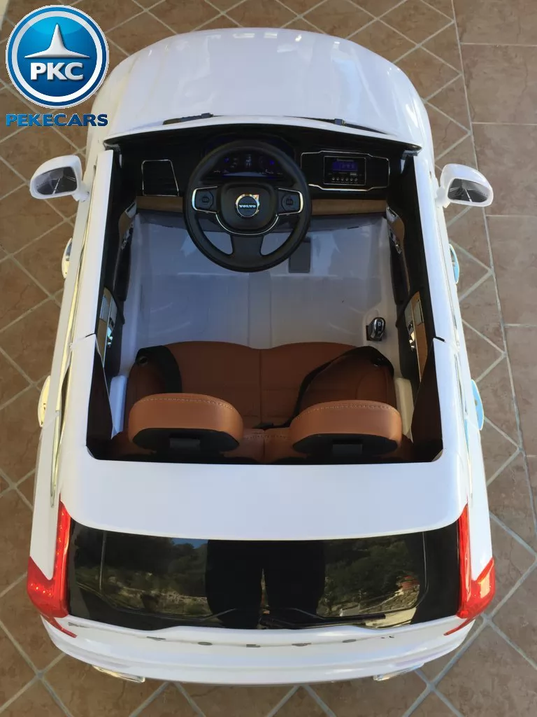 Coche electrico para niños Volvo XC90 Blanco detalles del interior