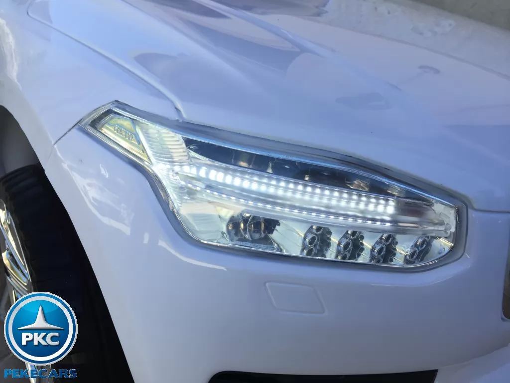 Coche electrico para niños Volvo XC90 Blanco luces frontales
