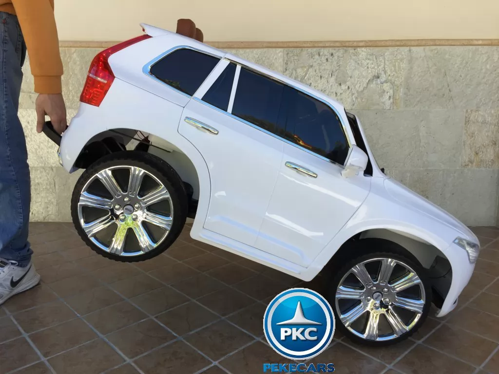 Coche electrico para niños Volvo XC90 Blanco asa de transporte